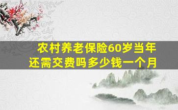 农村养老保险60岁当年还需交费吗多少钱一个月