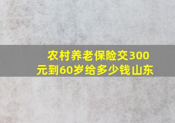 农村养老保险交300元到60岁给多少钱山东