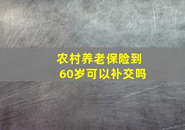 农村养老保险到60岁可以补交吗