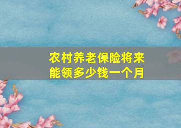 农村养老保险将来能领多少钱一个月