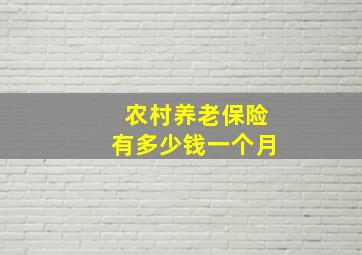 农村养老保险有多少钱一个月