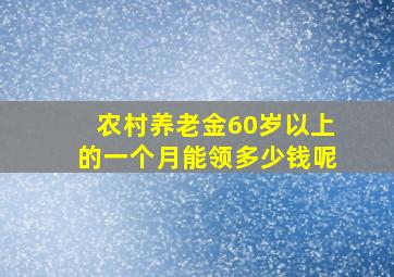 农村养老金60岁以上的一个月能领多少钱呢