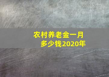 农村养老金一月多少钱2020年