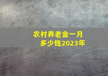 农村养老金一月多少钱2023年