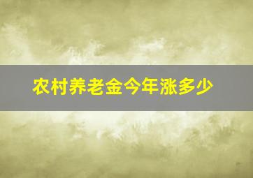 农村养老金今年涨多少