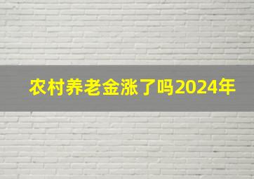 农村养老金涨了吗2024年