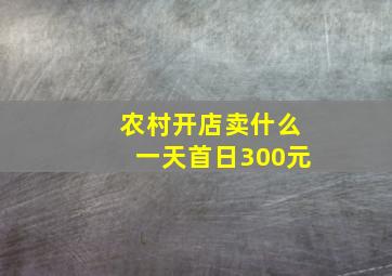 农村开店卖什么一天首日300元