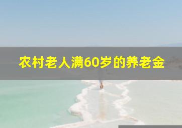 农村老人满60岁的养老金