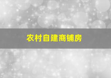 农村自建商铺房