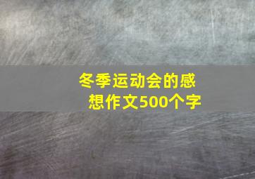 冬季运动会的感想作文500个字