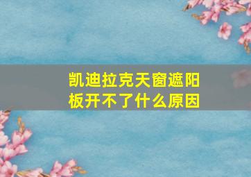 凯迪拉克天窗遮阳板开不了什么原因