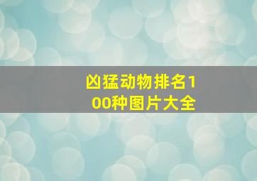 凶猛动物排名100种图片大全