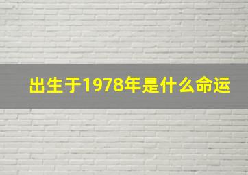 出生于1978年是什么命运