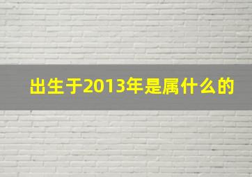 出生于2013年是属什么的