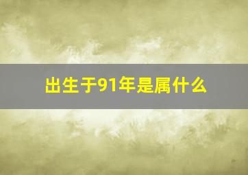 出生于91年是属什么