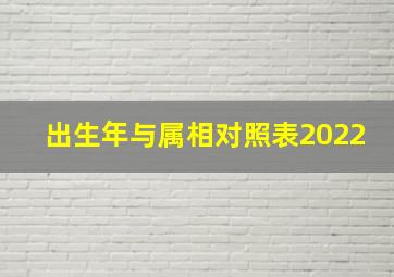 出生年与属相对照表2022