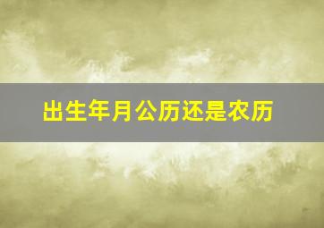 出生年月公历还是农历