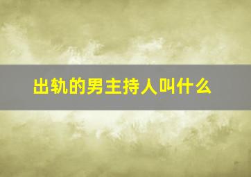 出轨的男主持人叫什么