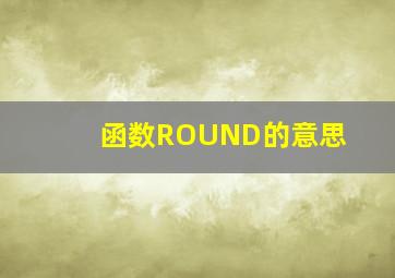 函数ROUND的意思