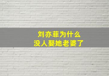 刘亦菲为什么没人娶她老婆了