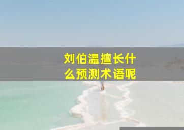 刘伯温擅长什么预测术语呢