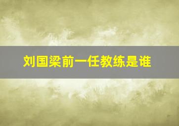 刘国梁前一任教练是谁