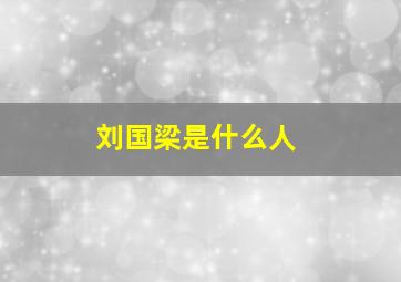 刘国梁是什么人