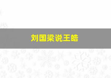 刘国梁说王皓