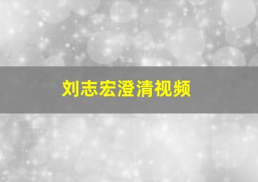 刘志宏澄清视频