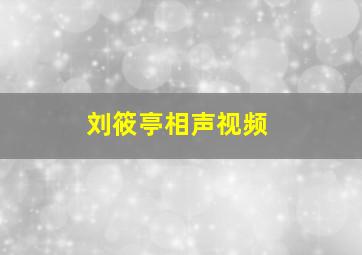 刘筱亭相声视频