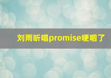 刘雨昕唱promise哽咽了