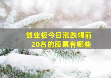 创业板今日涨跌幅前20名的股票有哪些