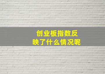 创业板指数反映了什么情况呢