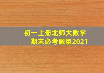 初一上册北师大数学期末必考题型2021