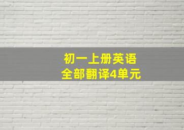 初一上册英语全部翻译4单元