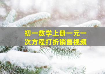 初一数学上册一元一次方程打折销售视频