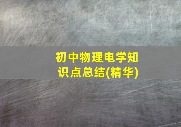 初中物理电学知识点总结(精华)