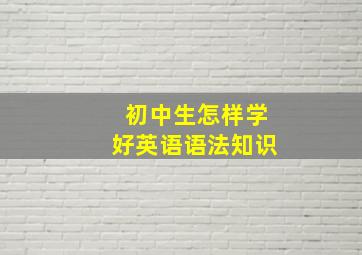 初中生怎样学好英语语法知识