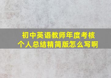 初中英语教师年度考核个人总结精简版怎么写啊