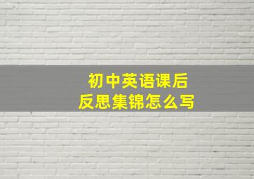 初中英语课后反思集锦怎么写