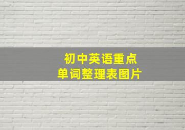 初中英语重点单词整理表图片