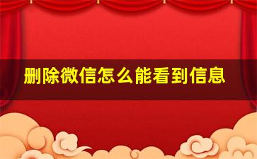 删除微信怎么能看到信息