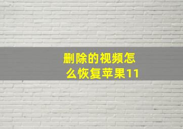 删除的视频怎么恢复苹果11