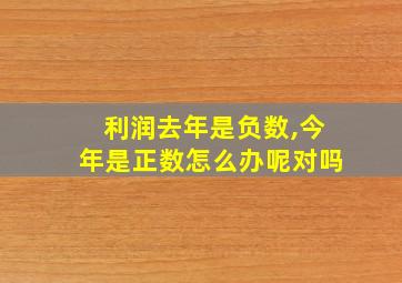 利润去年是负数,今年是正数怎么办呢对吗