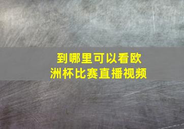 到哪里可以看欧洲杯比赛直播视频