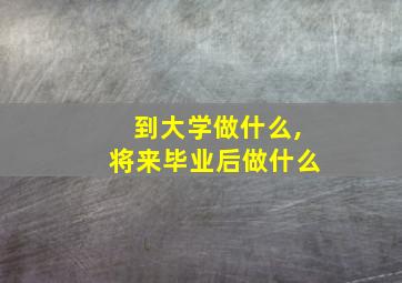 到大学做什么,将来毕业后做什么