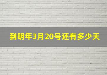 到明年3月20号还有多少天