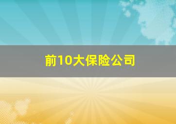 前10大保险公司