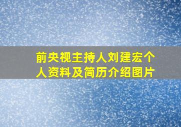 前央视主持人刘建宏个人资料及简历介绍图片