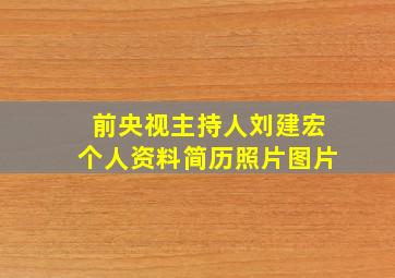 前央视主持人刘建宏个人资料简历照片图片